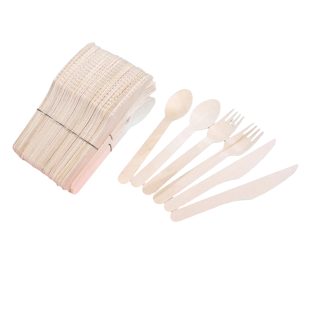 Wooden cutlery (18 pieces)